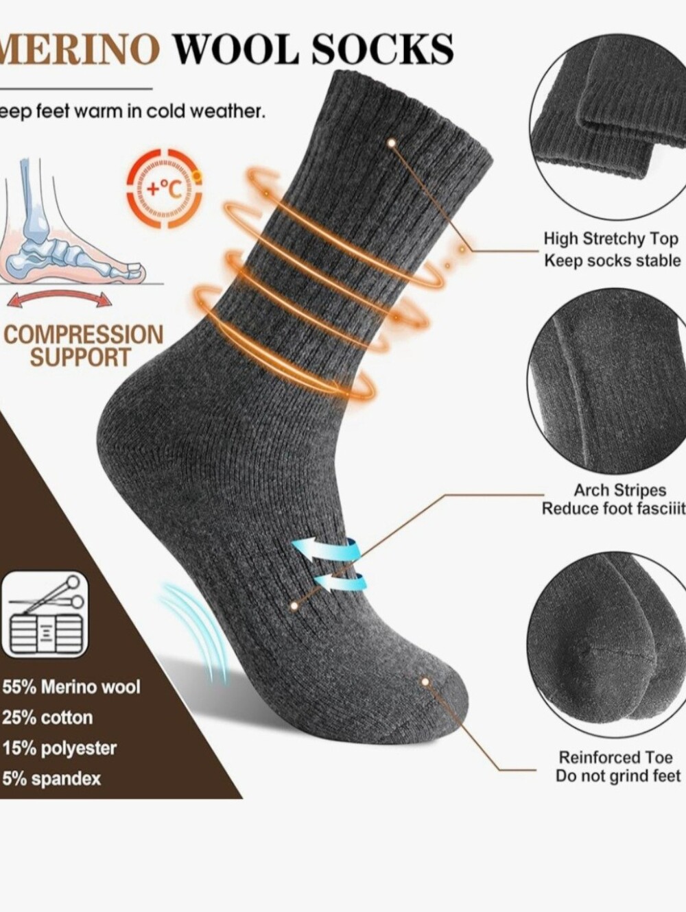 Merino Wool Blend Women's 3pk of Sport Socks